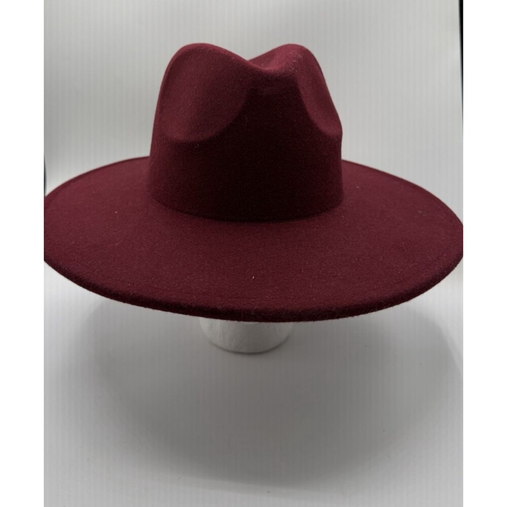 Free People Hat Burgundy Clean Slate Felt Western Alabaster Preppy One Size New